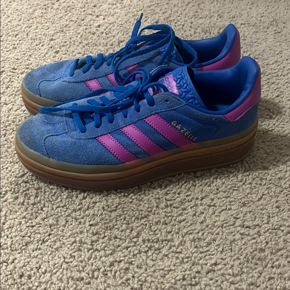 Adidas Blue and Pink Gazelle Sneakers